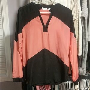 Pink and Black Blouse